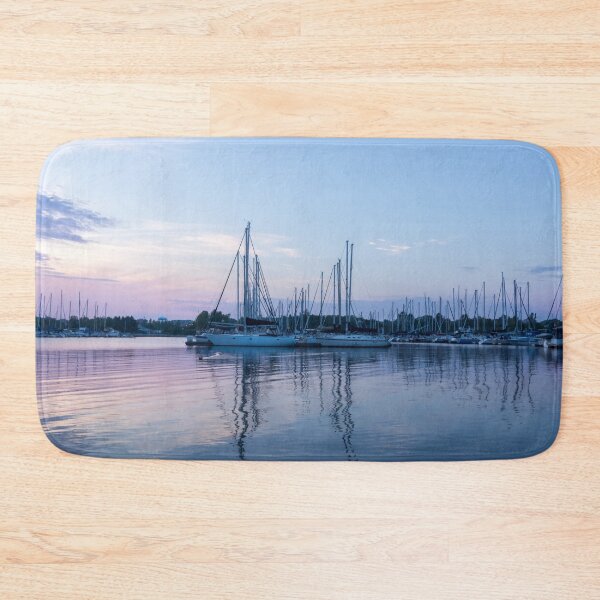 Item preview, Soft Blue and Pink Ripples - Yachts and Clouds Reflections designed and sold by Georgia Mizuleva.