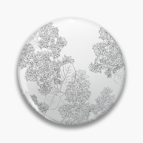 Item preview, black-white pattern from contours of lilac branches designed and sold by AsyaTury.