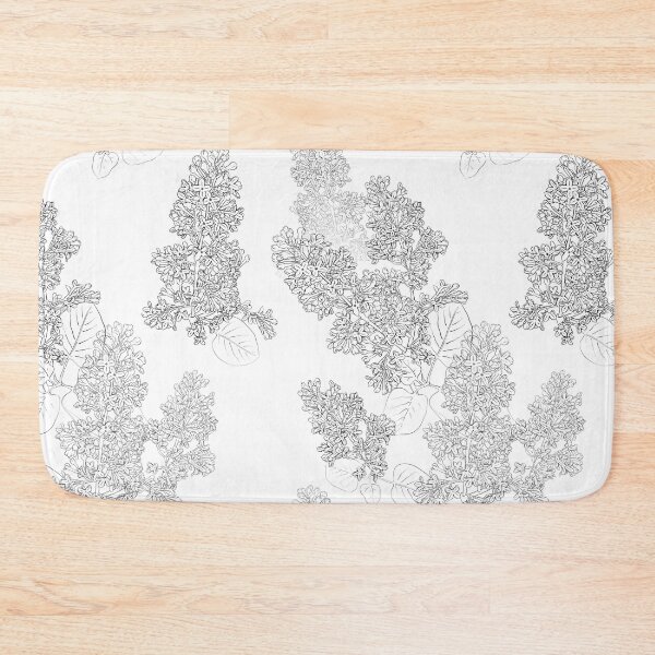 Item preview, black-white pattern from contours of lilac branches designed and sold by AsyaTury.