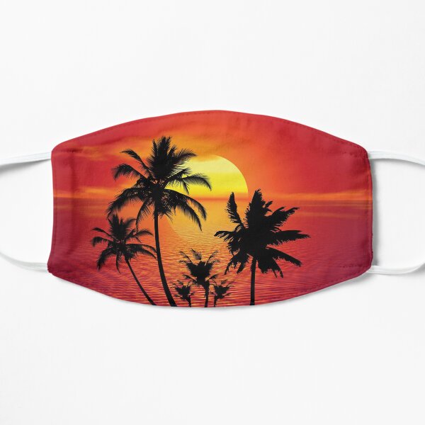 Tropical Summer Sunset Flat Mask