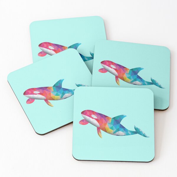 Item preview, Orca Killer Whale Rainbow Polygonal Galaxy Ocean Design designed and sold by Pingestre.