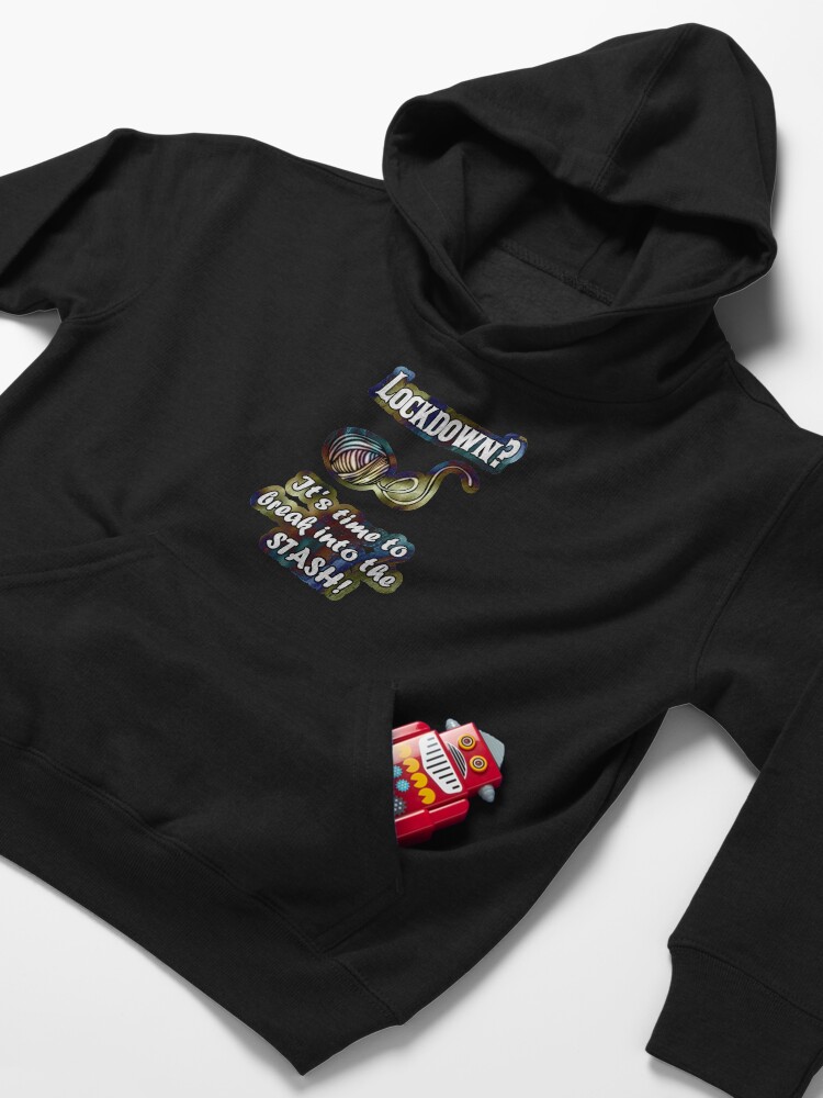 Alternate view of Break Into Your Yarn Stash Kids Pullover Hoodie