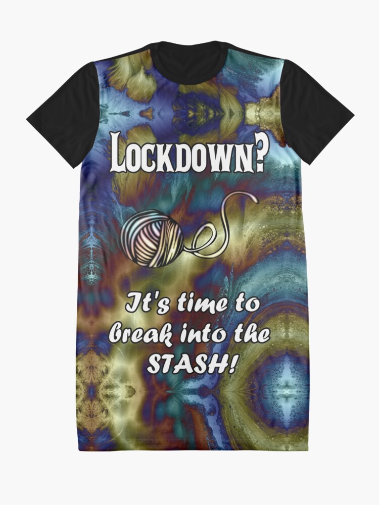 Alternate view of Break Into Your Yarn Stash Graphic T-Shirt Dress