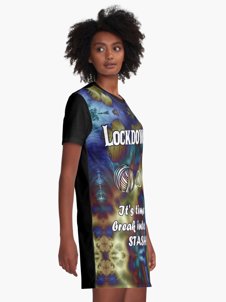 Alternate view of Break Into Your Yarn Stash Graphic T-Shirt Dress