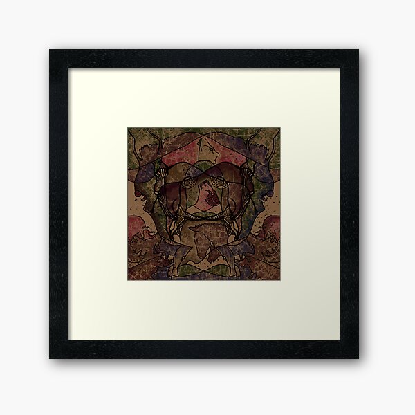 Digital Stone Age Collage 03: Chauvet Framed Art Print