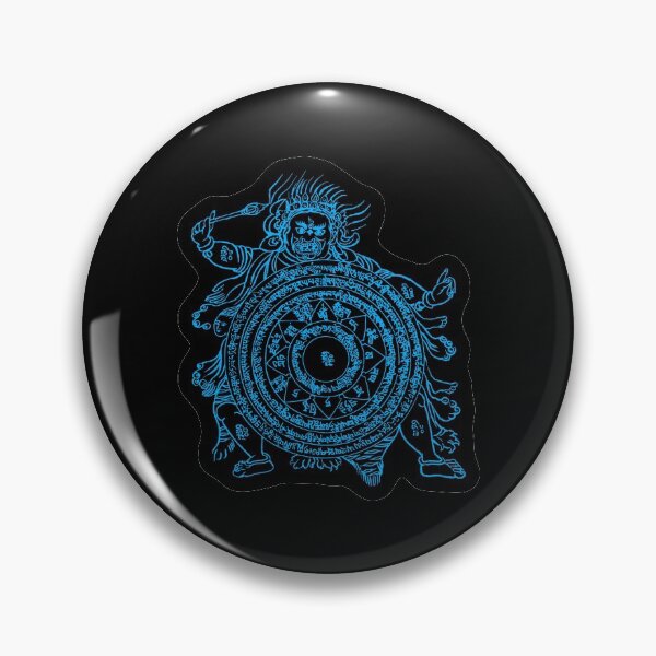 Artikelvorschau, TamDin Buddhist Protective Charm Himmel blau auf schwarz entworfen und verkauft von Hedrin.