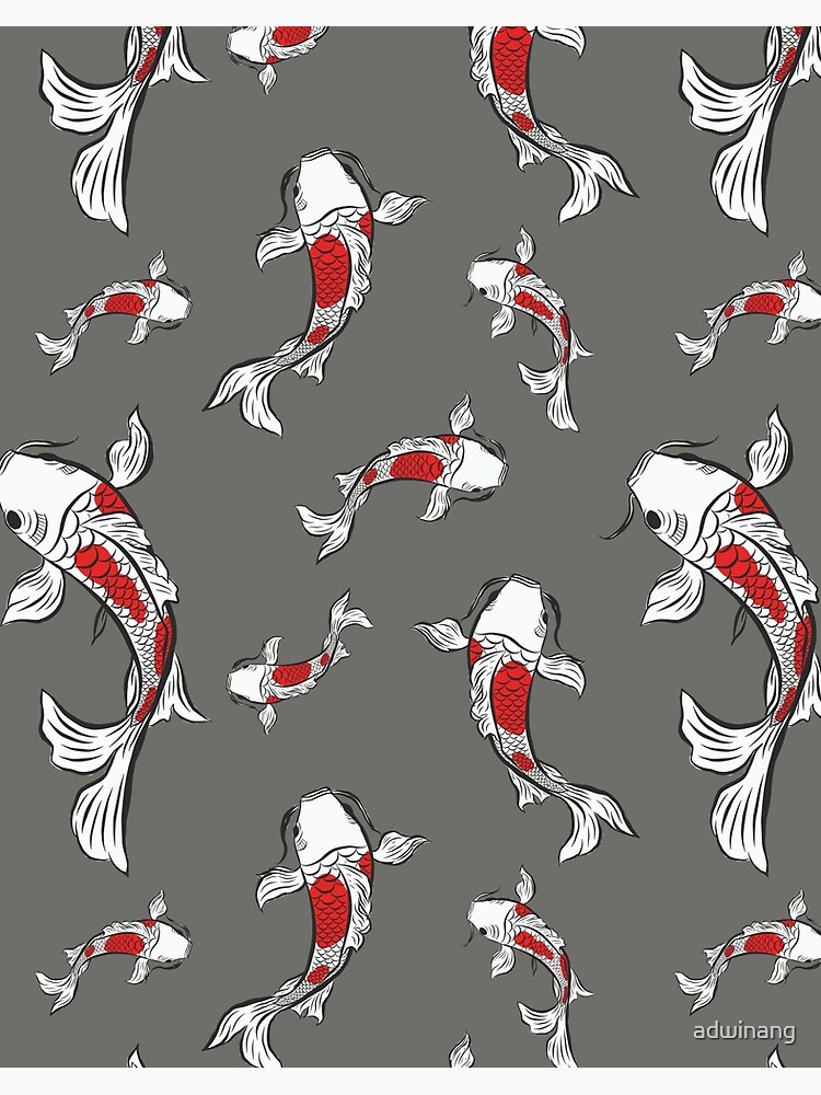 Download Japanese Carp Koi Pattern Art Board Print By Adwinang Redbubble