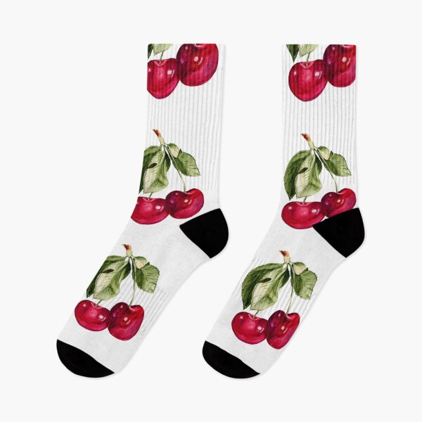 Item preview, Cute watercolor red cherry twins with leaves designed and sold by AsyaTury.