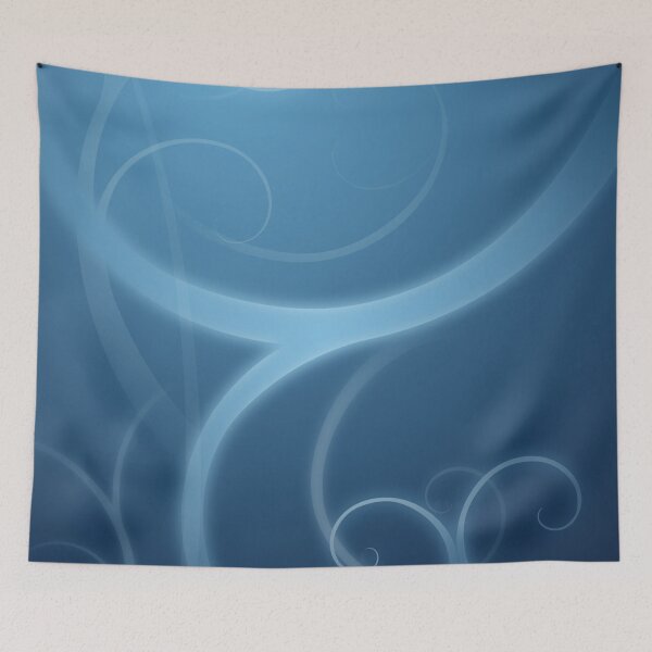 Item preview, Arabesques on a light blue and dark blue background designed and sold by philippe souvy.