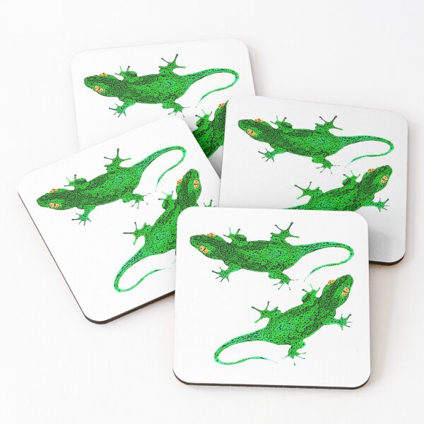 Item preview, 2 green geckos designed and sold by CuteCartoon.