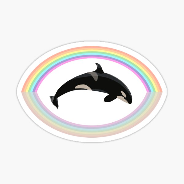 Rainbow Orca Portrait Sticker For Sale By Geocreate Redbubble