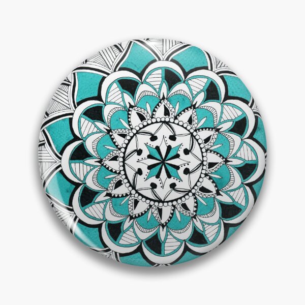 Item preview, Mandala on turquoise watercolor background designed and sold by kittyvdheuvel.