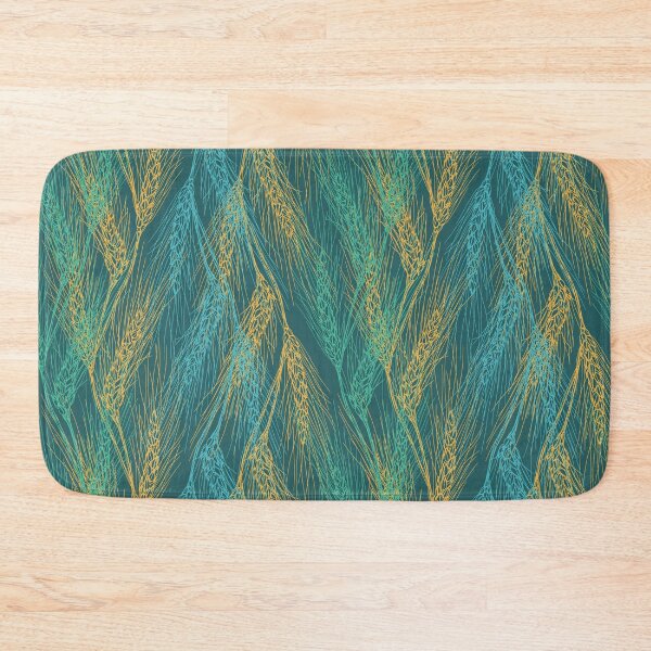 Item preview, Wheat ears lacy seamless pattern blue green emerald yelow sienna beige. Wild herbs. Wild life designed and sold by Yulia Chepurova.