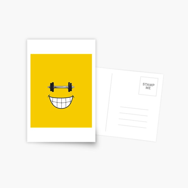 bodybuilding, Fitness, Gym, weightlifting smile Postcard