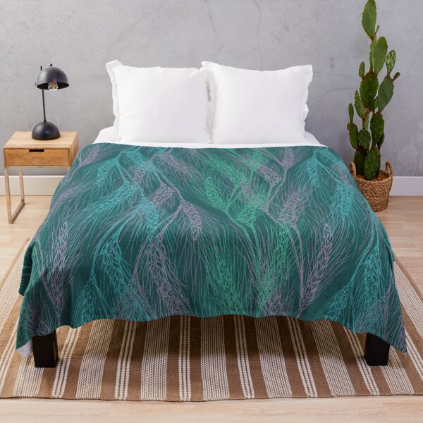 Item preview, Wheat ears lacy seamless pattern blue green emerald lilac. Wild herbs. Wild life designed and sold by Yulia Chepurova.
