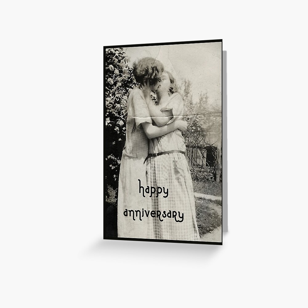 Vintage Anniversary Lesbian Couple Greeting Card For Sale By 5454