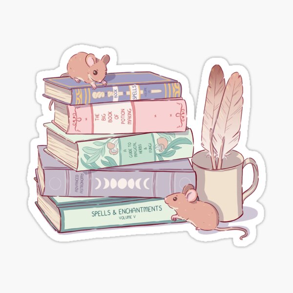 Spell Book Mice Sticker