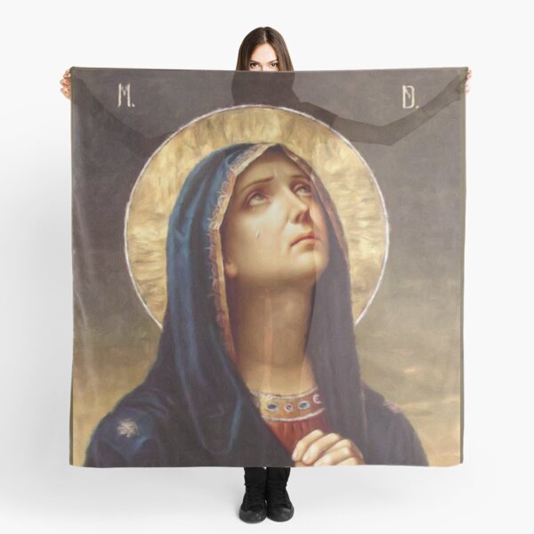 Our Lady of Sorrows Virgin Mary Mater Dolorosa Catholic Art Scarf