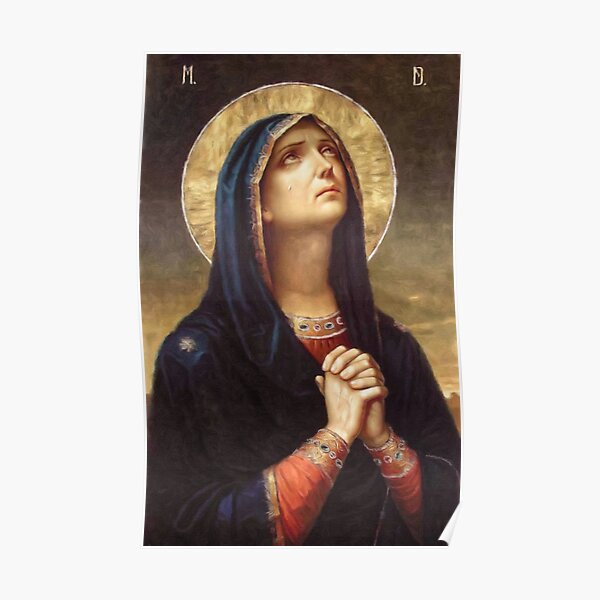 Our Lady of Sorrows Virgin Mary Mater Dolorosa Catholic Art Poster
