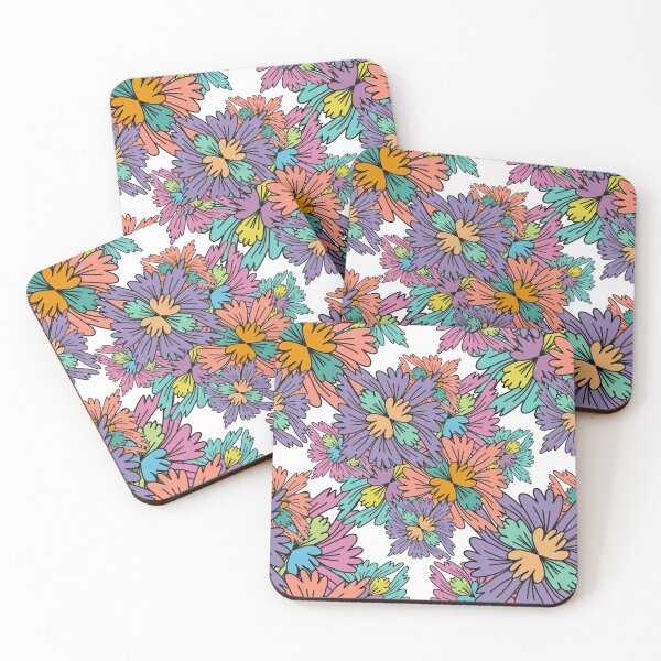 Item preview, Retro Colorful Pastel Floral Pattern  designed and sold by Artistestella.