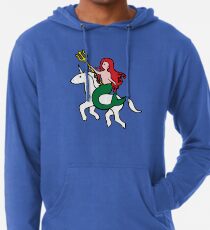 Meerjungfrau Reiten Einhorn Leichter Hoodie