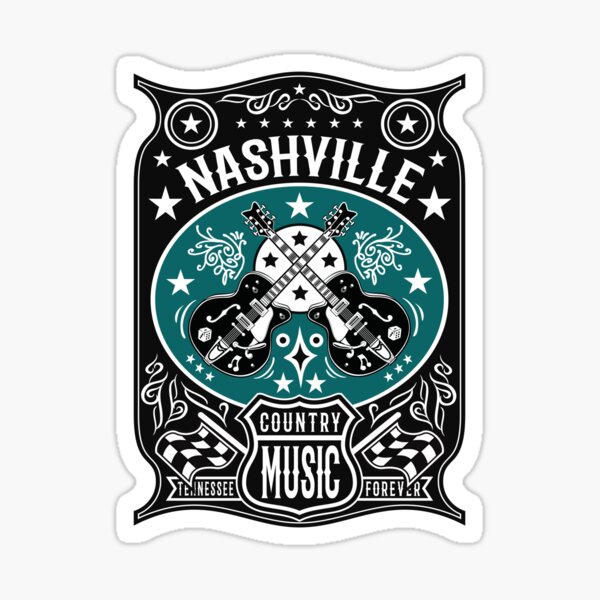 38x23cm Rockabilly Flag Vinyl Sticker decal car Nashville Memphis country music 