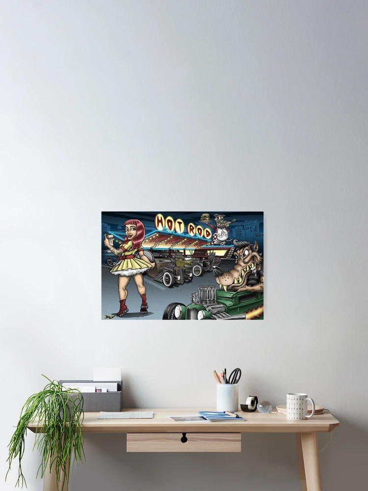 Thumbnail 2 of 3, Poster, Hot Rod Drive In designed and sold by brittmadding.