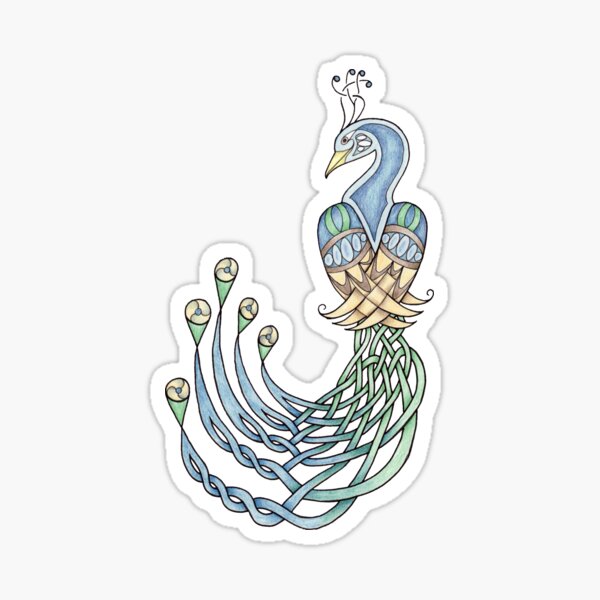 Celtic Peacock Sticker