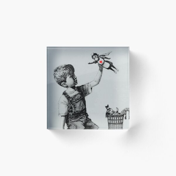 Banksy boy and nurse Acrylic Block
