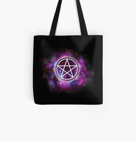 Wiccan Galaxy Pentagram All Over Print Tote Bag