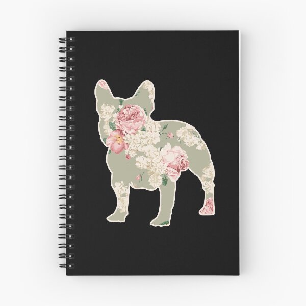 Item preview, French bulldog with flowers designed and sold by Zuckergusche.