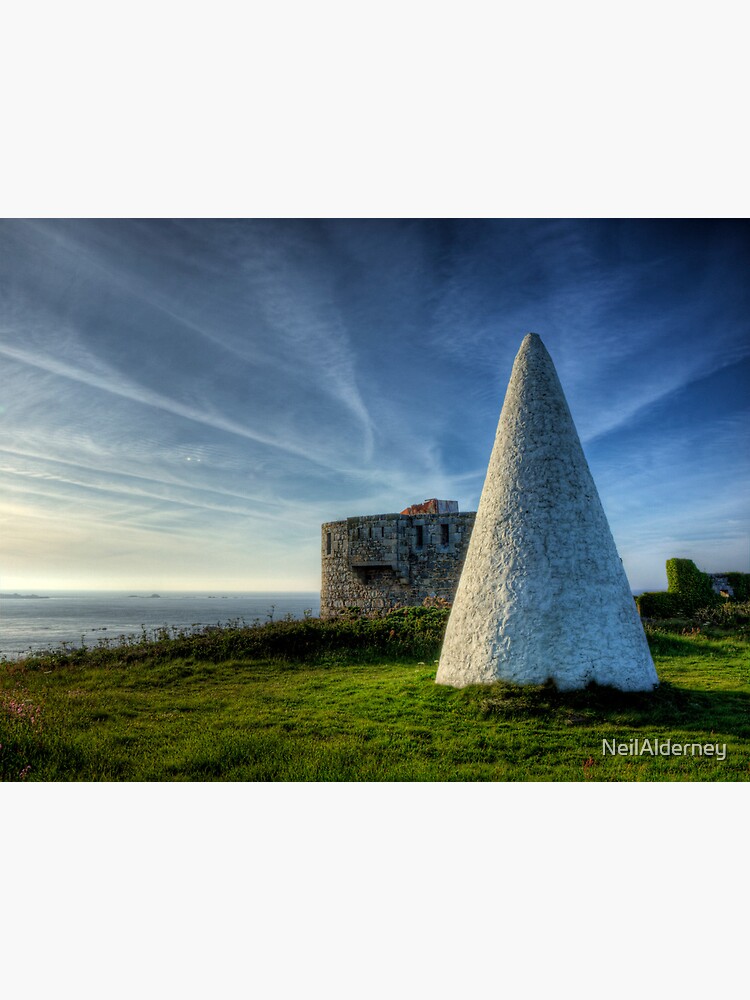 Navigation marker & Fort Tourgis on Alderney by NeilAlderney