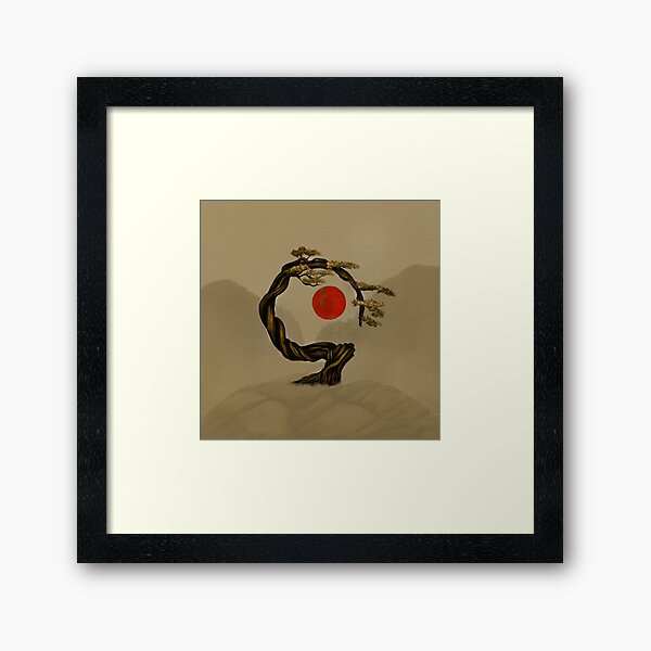 Item preview, Enso Zen Circle Bonsai Tree  designed and sold by k9printart.