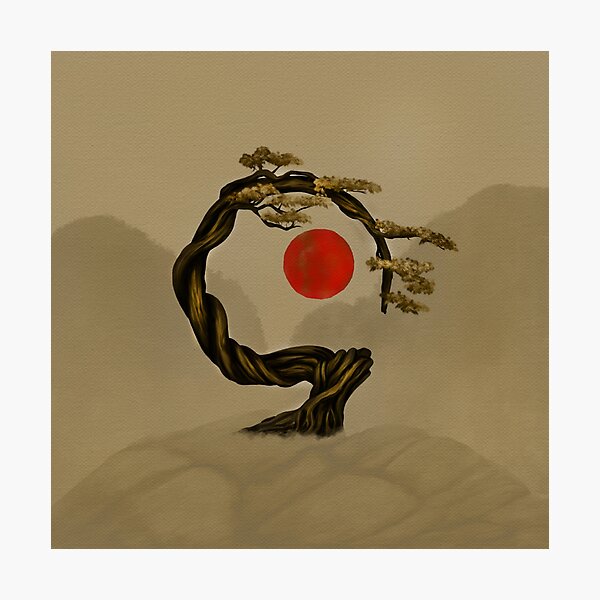Aperçu de l'œuvre Bonsaï Enso Zen Circle créée et vendue par k9printart.