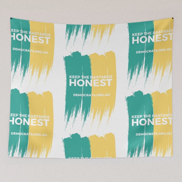 Item preview, Keep The Bastards Honest URL Green and Yellow designed and sold by Australian Democrats.