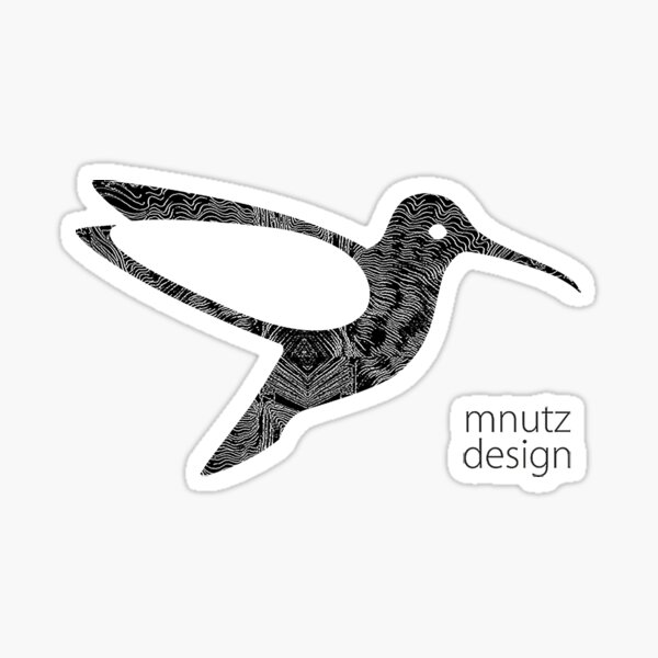 Kolibri Logo mnutzDesign - Isolinien Sticker
