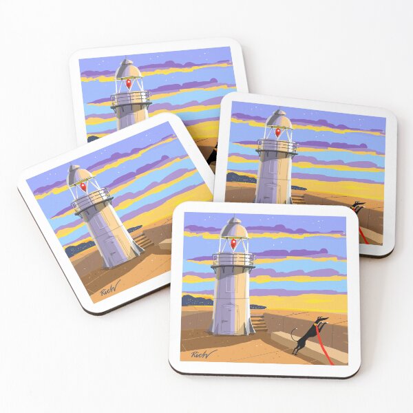 Lighthouse at Sunset Coasters (Set of 4)