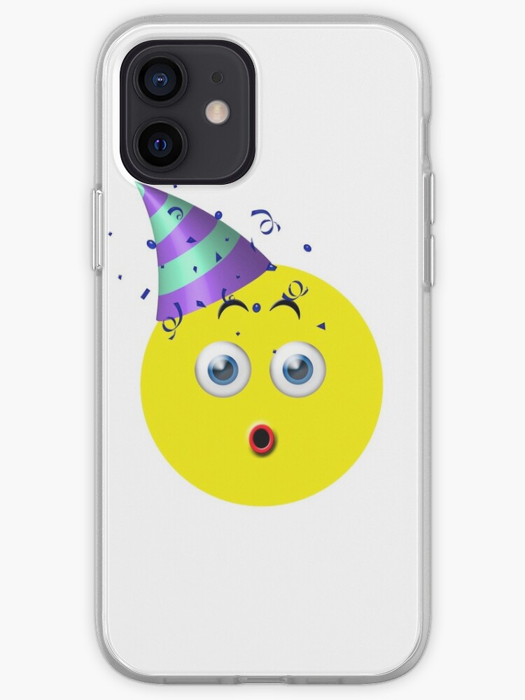 Coque Iphone Anniversaire Surprise Emoji Par Macdesigns Redbubble