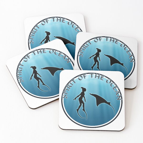 Item preview, Spirit of the Ocean - Free Diver and Manta Rays designed and sold by NicGrayGraphic.