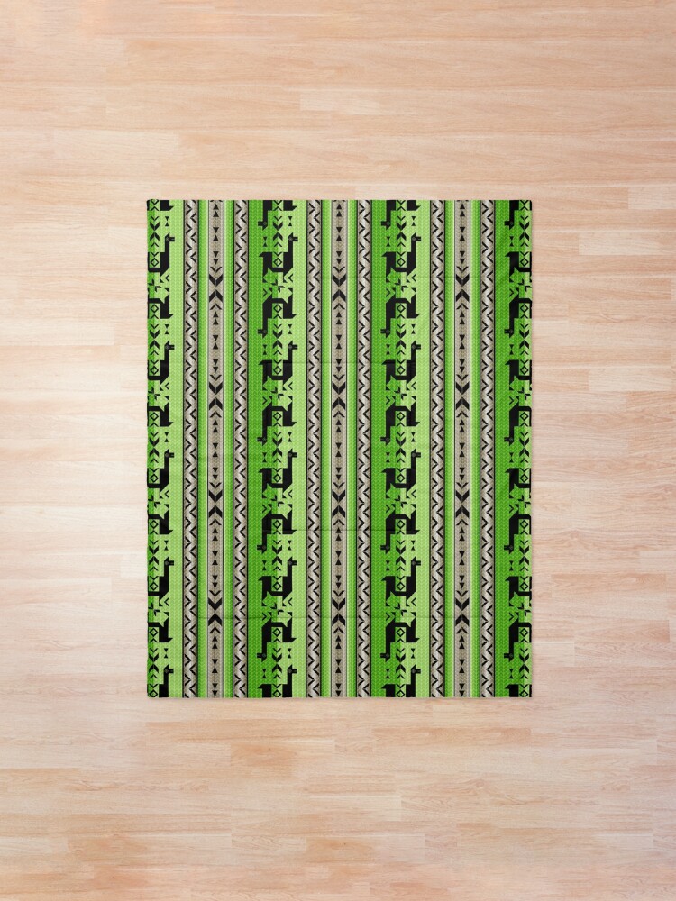 Alternate view of Llamas_Green and Warm Gray Comforter