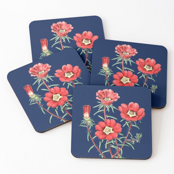 Item preview, Portulaca Spendens, red flowerd fleshy plant - Pierre-Joseph Redouté designed and sold by domdjs4239.