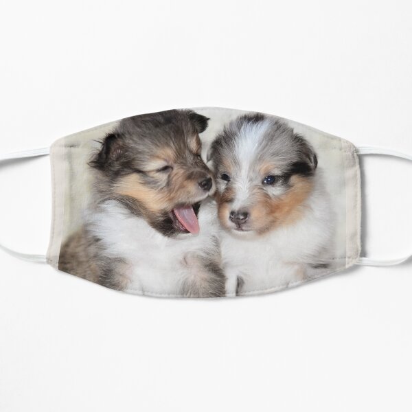 Sheltie Puppies Yawning Flat Mask