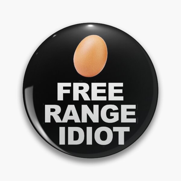 Item preview, FREE RANGE IDIOT - Shirt, Stickers and Others (BLACK) designed and sold by ChrisChrossie.