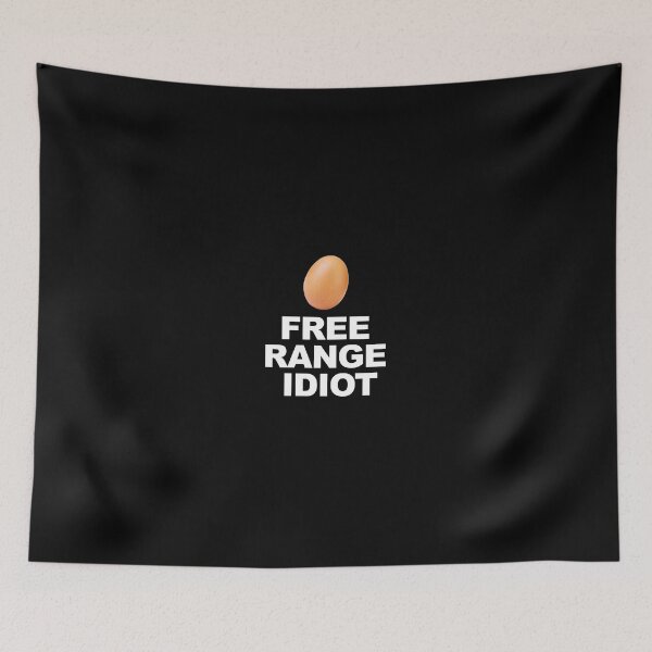 Item preview, FREE RANGE IDIOT - Shirt, Stickers and Others (BLACK) designed and sold by ChrisChrossie.