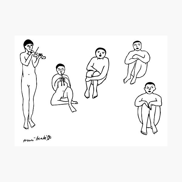 Henri Matisse La Musique (The Music) 1910 Sketch Reproduction for Wall Art, Prints, Posters, Tshirts, Men, Women, Kids Photographic Print