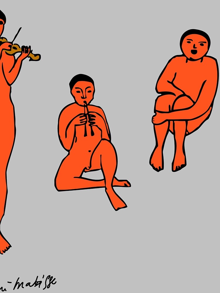 Henri Matisse La Musique (The Music) 1910 Colored Reproduction for Wall Art, Prints, Posters, Tshirts, Men, Women, Kids by clothorama