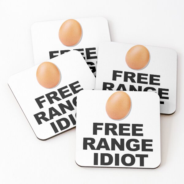 Item preview, FREE RANGE IDIOT - Shirt, Stickers and Others (WHITE) designed and sold by ChrisChrossie.