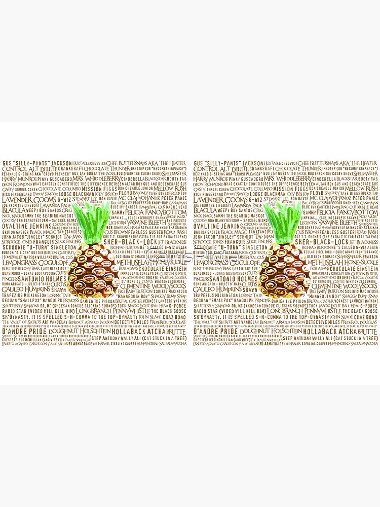 Psych Burton Guster Nicknames - Television Show Pineapple Room Decorative TV Pop Culture Humor Lime Neon Brown by CanisPicta