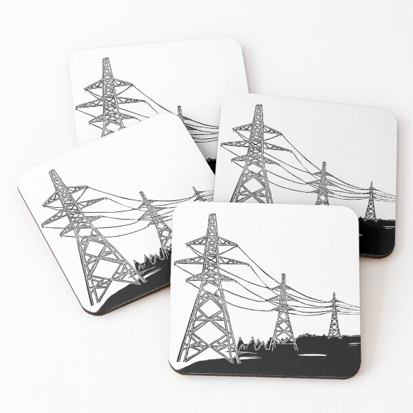 Item preview, Pylons Linocut Silhouette designed and sold by Maddy Bennett.