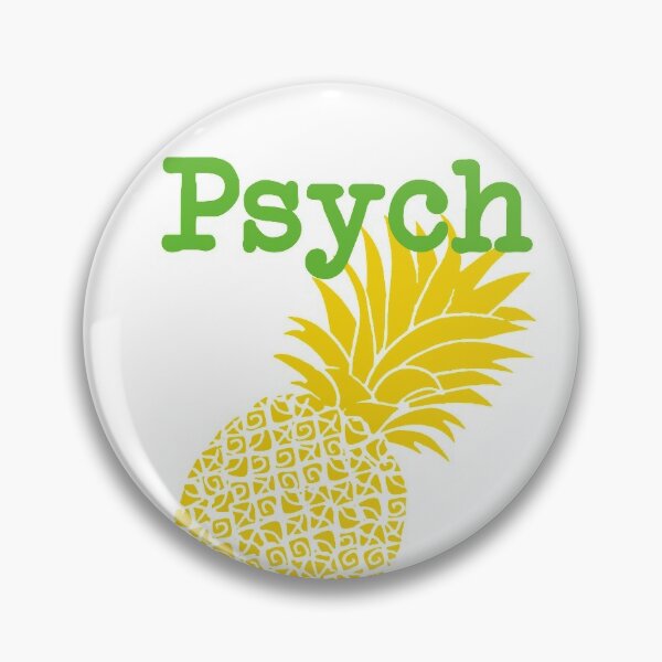 Minimalist Psych TV Show Pop Culture Lime Yellow Fun Green Pineapple Pin